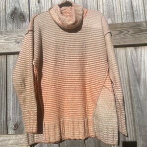 CAbi Knit Sweater in Orange and Cream Size M